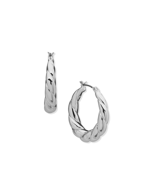 Boucles d'oreilles percées Anne Klein Chunky Twisted C Hoop   | YQW-2554908